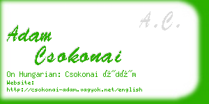 adam csokonai business card